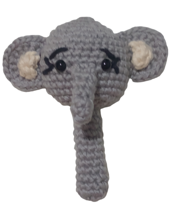 Imagen de 1  Elefante para lapiz y lapicero tejido a crochet.